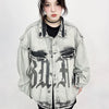 Faded Stone Letter Workshop Denim Jacket