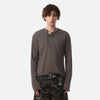 Collar Henley Button Print Chic T-Shirt