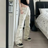 White High-Rise Baggy Cargo