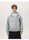 Diagonal Zip Textured Hoodie
