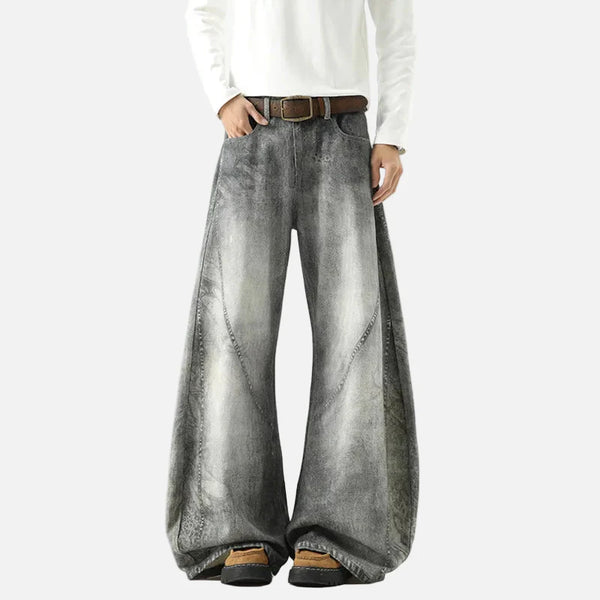 Durable Western 3D Print Bell-Leg Denim