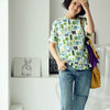 Print Cartoon Style Literary Fresh T-Shirt