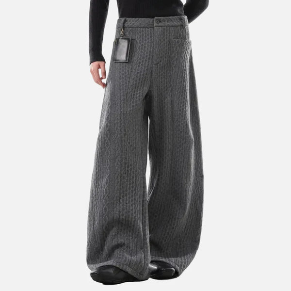 Lined Wide-Leg Casual Trousers alternatif görünüm