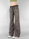 Low-Rise Lace-Up Trousers