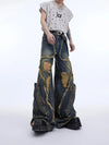 2000s Metro Heritage Splicing Burr Edge Torn Denim