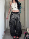 High quality rhinestone wide fit Denim