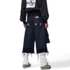 Original Stitched Tassel Burr Denim Shorts