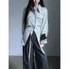 Stripe Panel Vintage Elegant Blouse