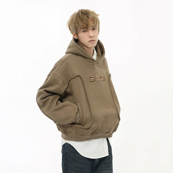 Embroidery Solid Deconstruct Sweatshirt