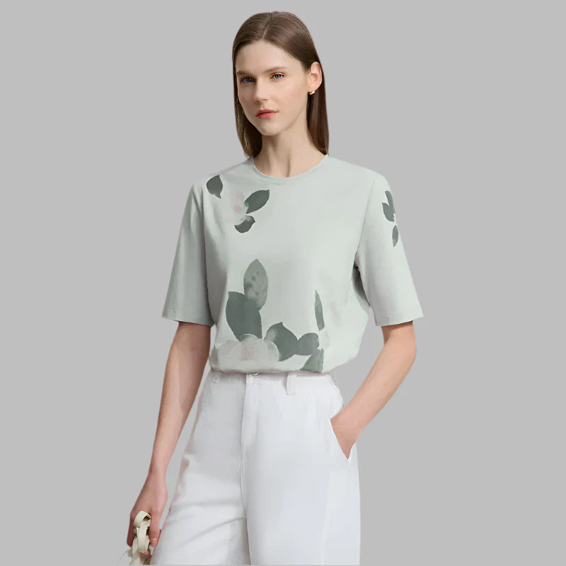 Floral Print Round Neck Sundaze T-Shirt