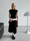 Signature Black Color Block Utility Denim Shorts