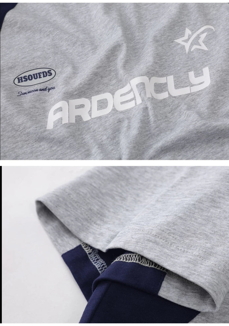 Yarış Baskılı Oversize Tişört, model üzerinde — Navra Wear