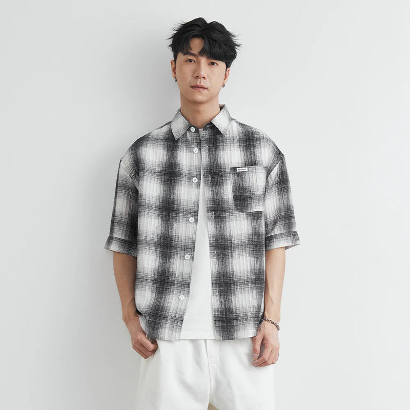 Plaid Embroidered Casual Stylish Short Top
