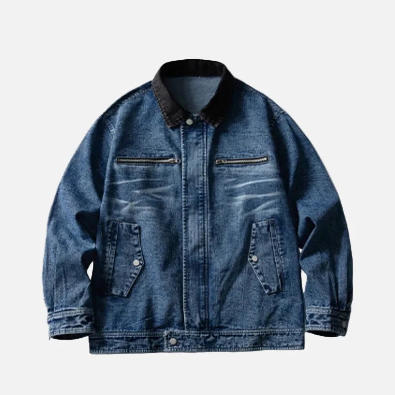 Trendy Western Moto Denim Jacket
