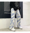 İspanyol Paça Zebra Desenli Jean Pantolon, kombin görünüm — Navra Wear