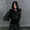Dirty-Art Aesthetics Letter Print Long T-Shirt