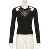 Clean-Tone Shadow Obsidian Irregular Grid T-Shirt