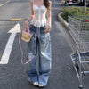Heritage Seoul Style Rinse Torn High-Waisted Denim