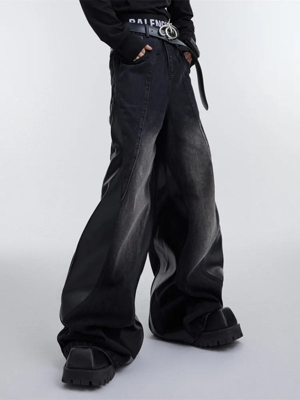 Metro Red Mosaic Relaxed Bell Leg Denim alternatif görünüm