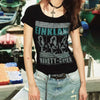 Women Throwback Slim Fit Black T-Shirt