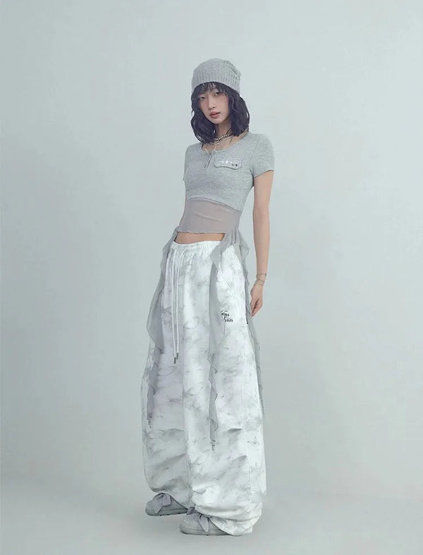 Knit Print Paratrooper Trousers