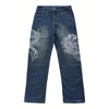 Dragon Stitched Relaxed Blue Wash Denim