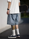 Relaxed Drawstring Denim Shorts