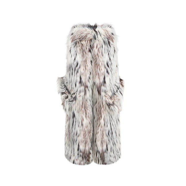 Faux Fur Leopard Oversized Trousers alternatif görünüm