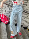 Seoul Style Heritage Stitched High-Rise Denim