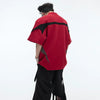 Sleeve Short Design Contrast Color T-Shirt