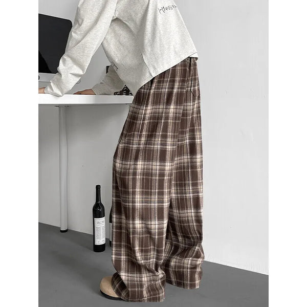 Plaid Ease Wide-Leg alternatif görünüm