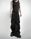 Model wearing the black Rebel Raider Cargo Jeans
