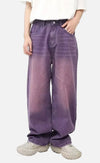 Purple Western Style Ombre Bell-Leg Denim