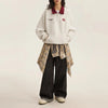 Nakışlı Kadife Peluş Sweatshirt, stil görünüm — Navra Wear
