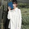 White K-Style Oversized Womens Top