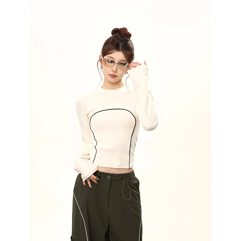 Kadın Çizgili Tişört, önden görünüm — Navra Wear