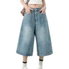 Vintage Wide Leg Jean Şort, kombin görünüm — Navra Wear