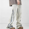 Wide Zipper Bell-Leg Denim