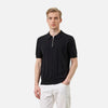 Sleeve Short Zipper Half Knitted Flexible T-Shirt