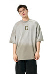 Distress-Washed Print Throwback T-Shirt