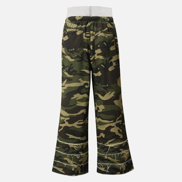 Elastic Waist Drawstring Woodland Bell Denim alternatif görünüm