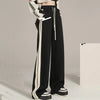 Kadın Wide Leg Çizgili Jogger, yan görünüm — Navra Wear