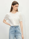 Neck Round Style French Elegant Cardigan