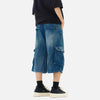 Faded Easy Cut High Street Utility Denim Shorts