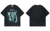 Punk Rock Baskılı Oversize Tişört, önden görünüm — Navra Wear