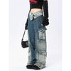 Kadın Y2K Baggy Jean Pantolon, yakın çekim — Navra Wear