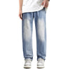 Yıkanmış Baggy Jean Pantolon, yakın çekim — Navra Wear