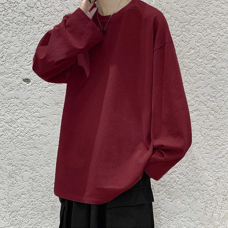 Long Sleeve Boxy-Fit Blank T-Shirt