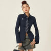 White Tie-Neck Slim Trendy Womens Top