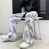 Stripe Wild Printed Bell Leg Denim